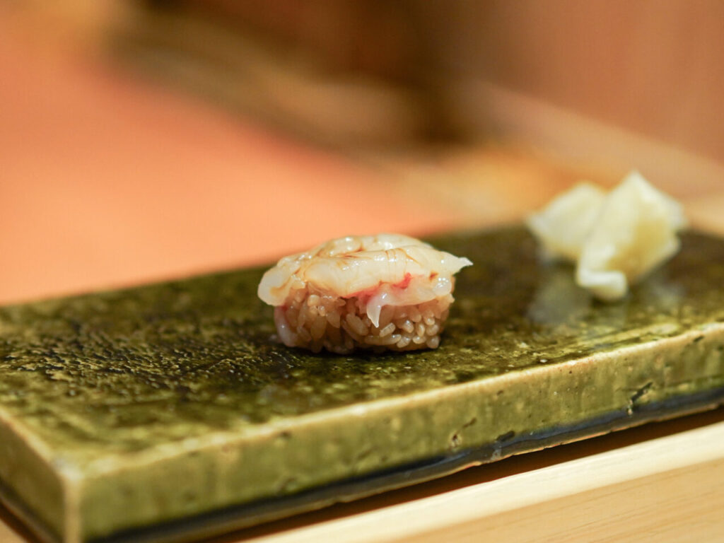 Sweet shrimp nigiri